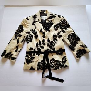 Trina Turk Floral Belted Fitted Blazer Women's Size 2